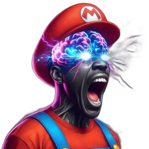 mask, face, creature, hat, concept art, comic book art, vaporwave, 3d render transparent PNG cut-out