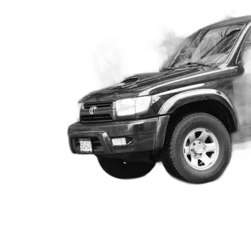car, weapon, photorealistic, 3d render, concept art, fire, black, toyota transparent PNG cut-out