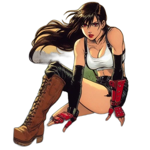 weapon, comic book art, concept art, pixel art, fantasy art, animated, female, character transparent PNG cut-out