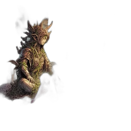 dragon, creature, staff, tree, fantasy art, concept art, 3d render, photorealistic transparent PNG cut-out