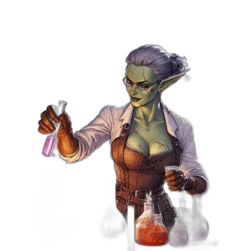 staff, concept art, fantasy art, pixel art, comic book art, magical, realm, green-skinned transparent PNG cut-out