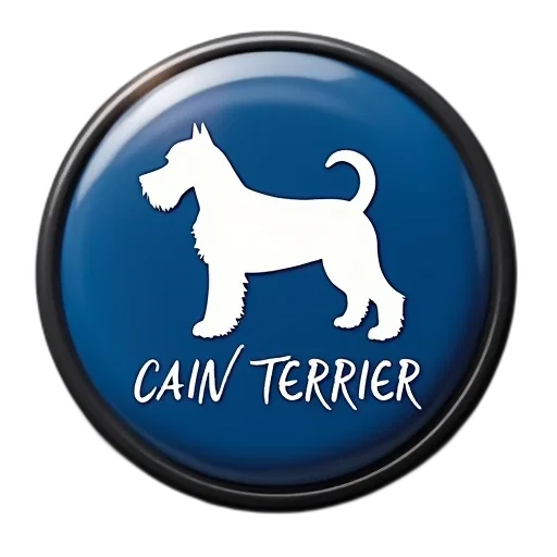 blue, button, white, dog, silhouette, text, cain, terrier transparent PNG cut-out