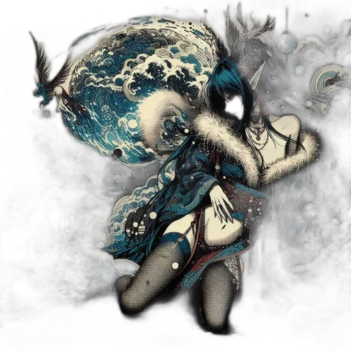 mask, fantasy art, concept art, comic book art, photorealistic, outer space, underwater, blue transparent PNG cut-out