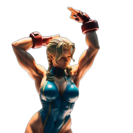 dress, weapon, concept art, 3d render, cyberpunk, comic book art, figurine, blonde transparent PNG cut-out