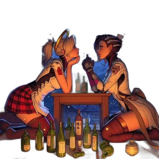 furniture, concept art, fantasy art, pixel art, comic book art, fire, night, neon lights transparent PNG cut-out