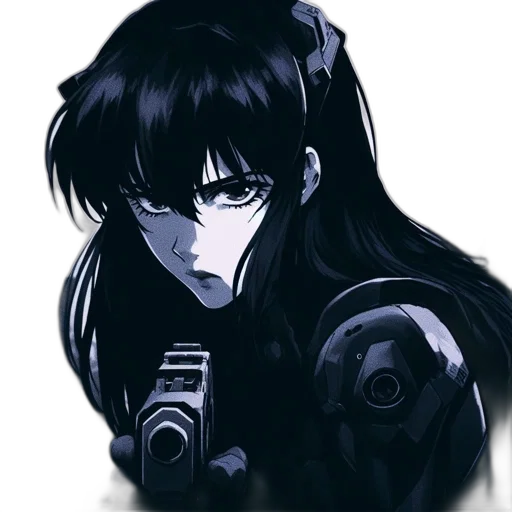 weapon, robot, face, staff, anime, cyberpunk, concept art, comic book art transparent PNG cut-out