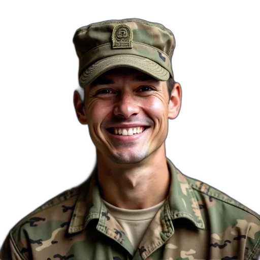 staff, face, weapon, hat, man, military, uniform, camouflage transparent PNG cut-out