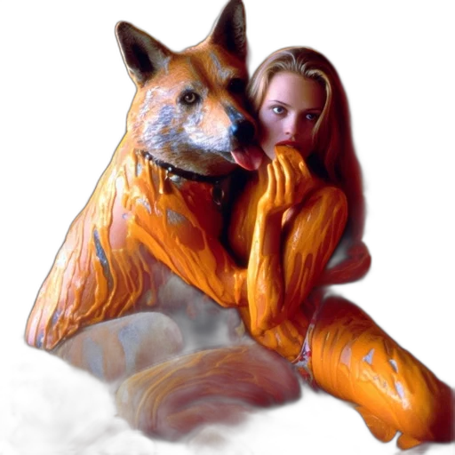 animal, creature, fantasy art, oil painting, photorealistic, 3d render, snow, forest transparent PNG cut-out