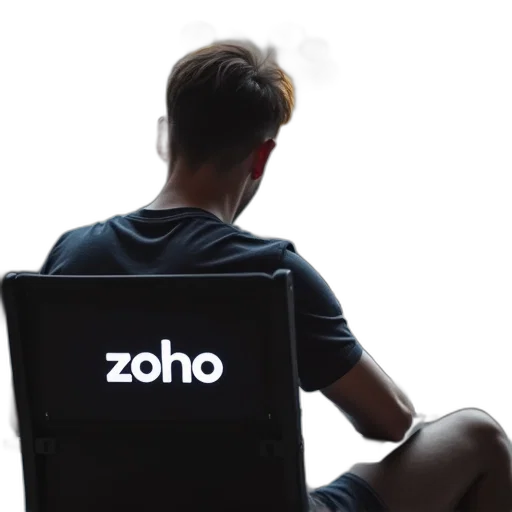 furniture, laptop, zoho, logo, word, hubspot, man, sitting transparent PNG cut-out