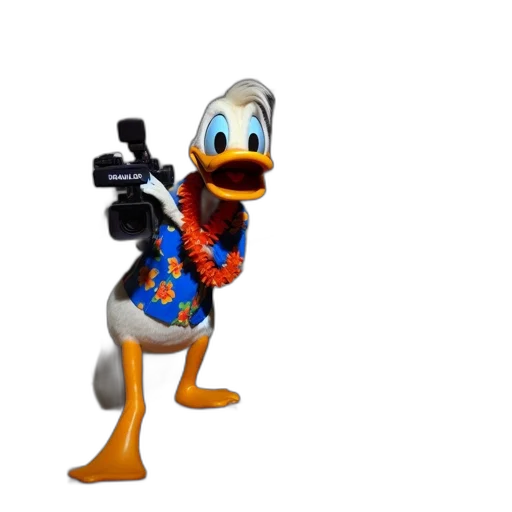 jacket, animal, weapon, staff, 3d render, concept art, cartoon, donald transparent PNG cut-out