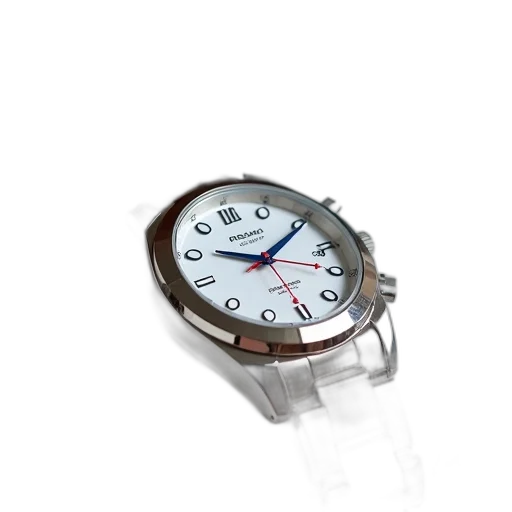 jewelry, 3d render, photorealistic, silver, wristwatch, white, face, blue transparent PNG cut-out