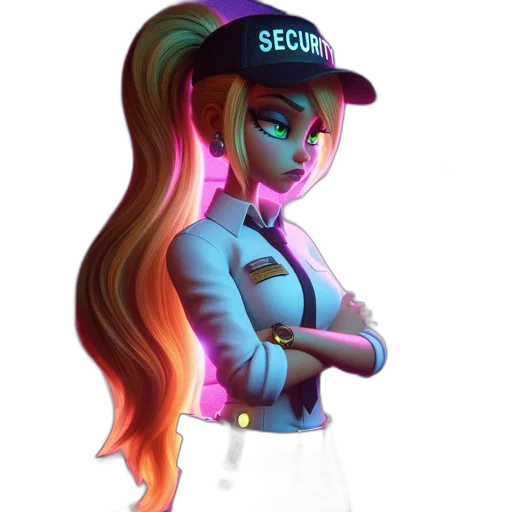 staff, hat, jacket, dress, concept art, 3d render, vaporwave, anime transparent PNG cut-out