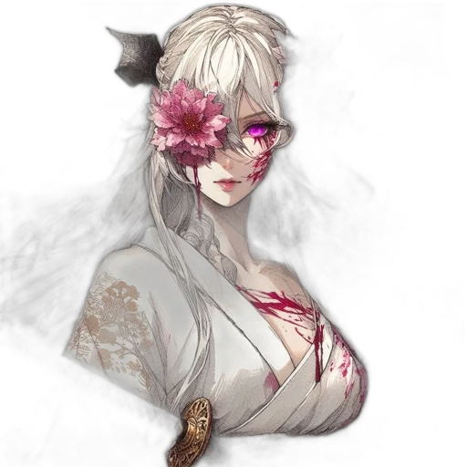 staff, flower, mask, face, fantasy art, concept art, anime, pixel art transparent PNG cut-out