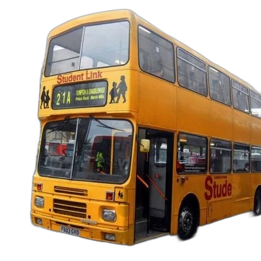 yellow, double-decker, bus, route, number, 21a, destination, pimlico transparent PNG cut-out