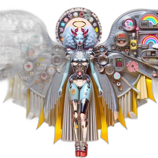 jewelry, robot, staff, crown, concept art, fantasy art, pixel art, 3d render transparent PNG cut-out