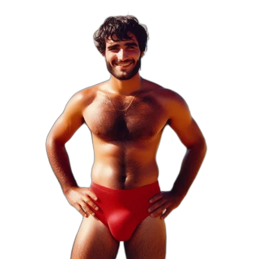 animal, creature, man, red, swim, trunks, water, body transparent PNG cut-out