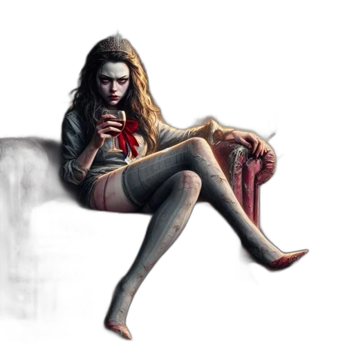 creature, concept art, comic book art, fantasy art, pixel art, dark, red, woman transparent PNG cut-out