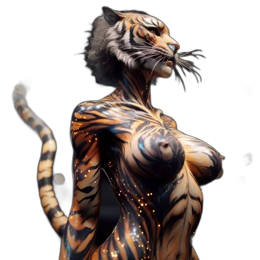 creature, animal, dress, concept art, fantasy art, photorealistic, 3d render, anthropomorphic transparent PNG cut-out