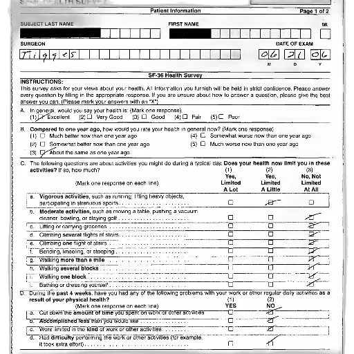 sf-36, health, survey, form, instructions, various, questions, about transparent PNG cut-out