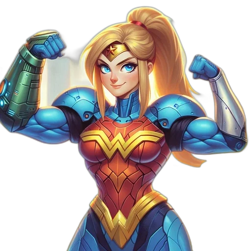 weapon, robot, comic book art, pixel art, concept art, fantasy art, animated, female transparent PNG cut-out
