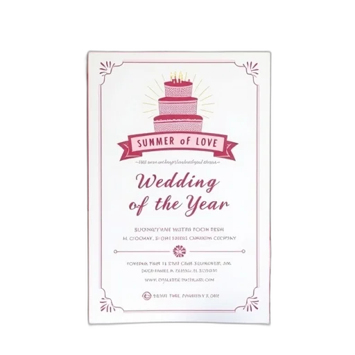 white, invitation, card, pink, border, displayed, features, decorative transparent PNG cut-out