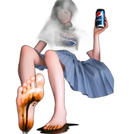 shoes, dress, bottle, creature, vaporwave, photorealistic, concept art, 3d render transparent PNG cut-out