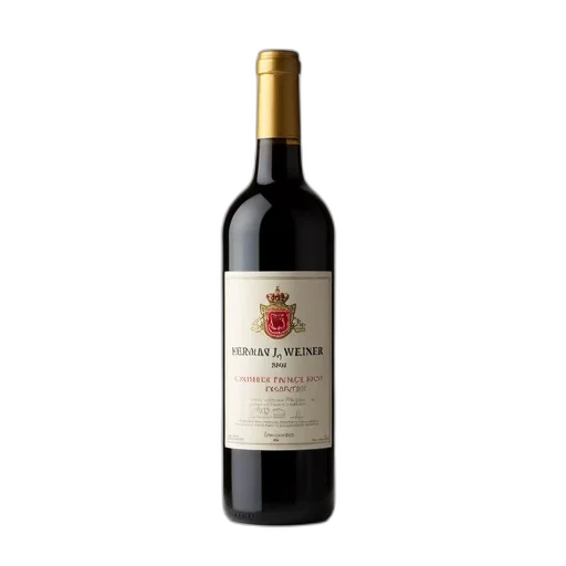bottle, red, wine, gold, cap, label, featuring, name transparent PNG cut-out