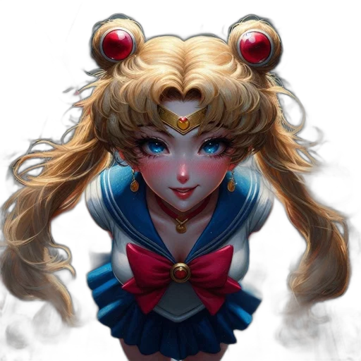 face, crown, fantasy art, anime, concept art, pixel art, vibrant, sailor transparent PNG cut-out
