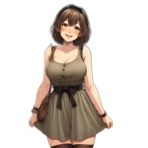 dress, flower, staff, face, anime, concept art, pixel art, cartoon transparent PNG cut-out