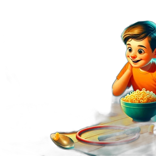 food, 3d render, cartoon, concept art, photorealistic, outer space, fire, two transparent PNG cut-out