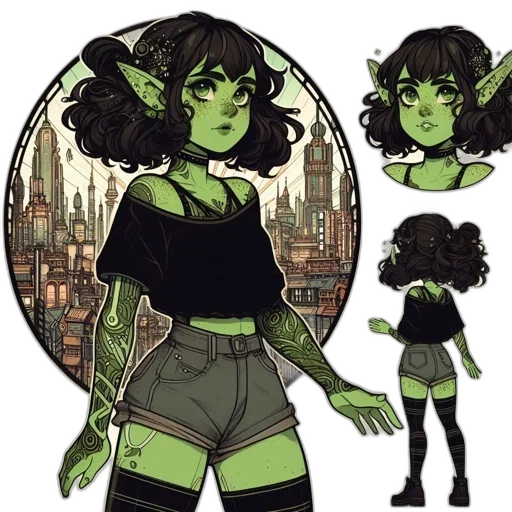 concept art, fantasy art, comic book art, pixel art, green, earth tones, dark, neon transparent PNG cut-out