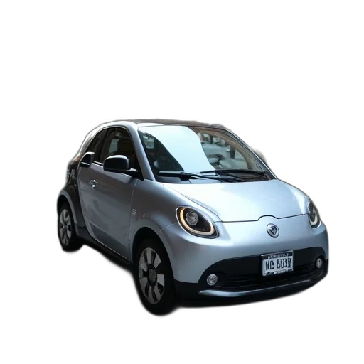 car, animal, 3d render, photorealistic, small, silver, electric, parked transparent PNG cut-out