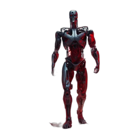 robot, concept art, 3d render, comic book art, red, red-hued, apocalyptic, setting transparent PNG cut-out