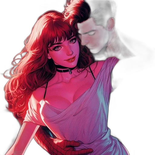 comic book art, concept art, photorealistic, fantasy art, neon lights, fire, red, dark transparent PNG cut-out