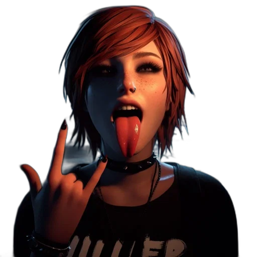 cyberpunk, concept art, photorealistic, cartoon, character, red-brown, hair, makes transparent PNG cut-out