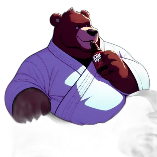 staff, jacket, concept art, cartoon, pixel art, vaporwave, animated, bear transparent PNG cut-out