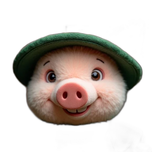 hat, animal, face, food, photorealistic, 3d render, plush, toy transparent PNG cut-out