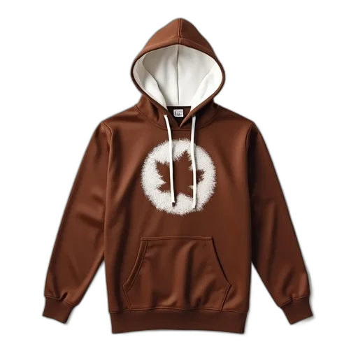 jacket, brown, hoodie, white, design, front, hood, lining transparent PNG cut-out