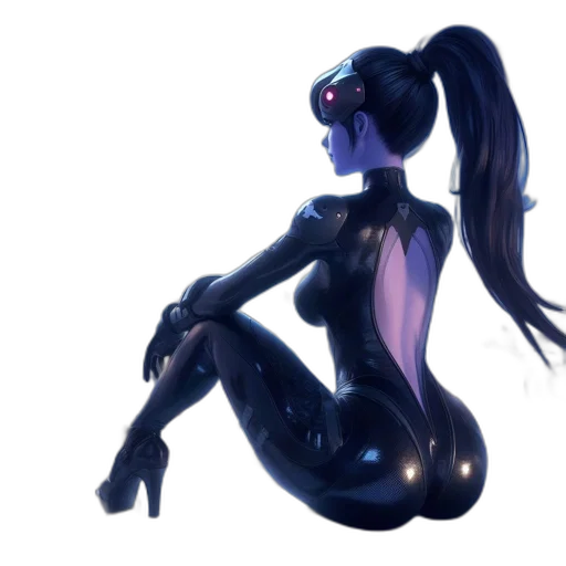 creature, dress, robot, concept art, fantasy art, 3d render, cyberpunk, neon lights transparent PNG cut-out