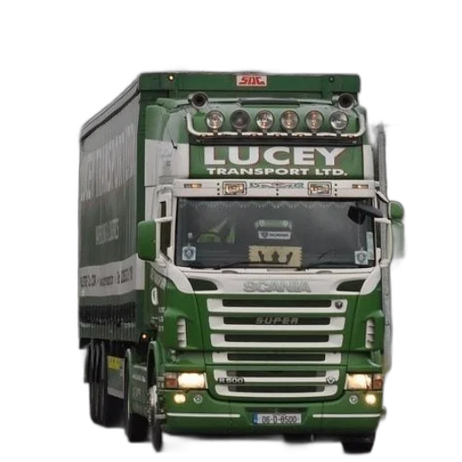 photorealistic, green, scania, truck transparent PNG cut-out