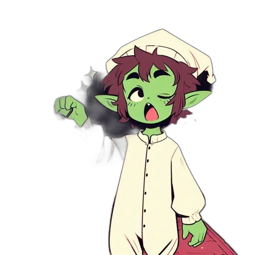 staff, creature, concept art, cartoon, pixel art, anime, green, elvish transparent PNG cut-out