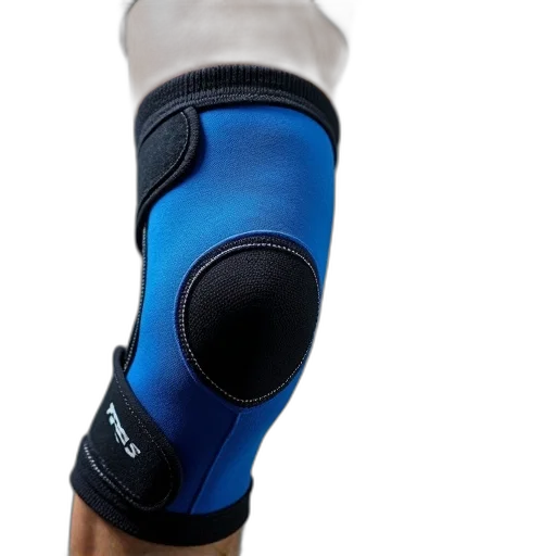 close-up, person, knee, blue, black, brace, has, velcro transparent PNG cut-out