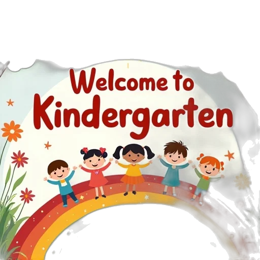 colorful, poster, kindergarten, children transparent PNG cut-out