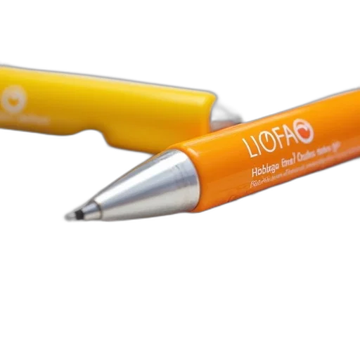 weapon, staff, photorealistic, 3d render, close-up, yellow, orange, pen transparent PNG cut-out