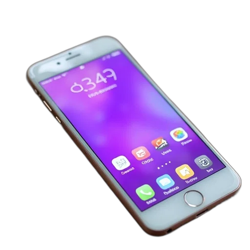 white, smartphone, purple, screen, displaying, home, various, app transparent PNG cut-out