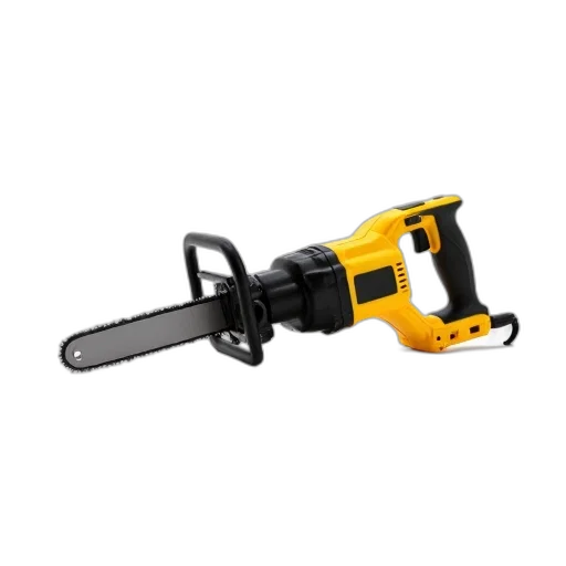 staff, weapon, yellow, black, electric, saw, handle, lying transparent PNG cut-out