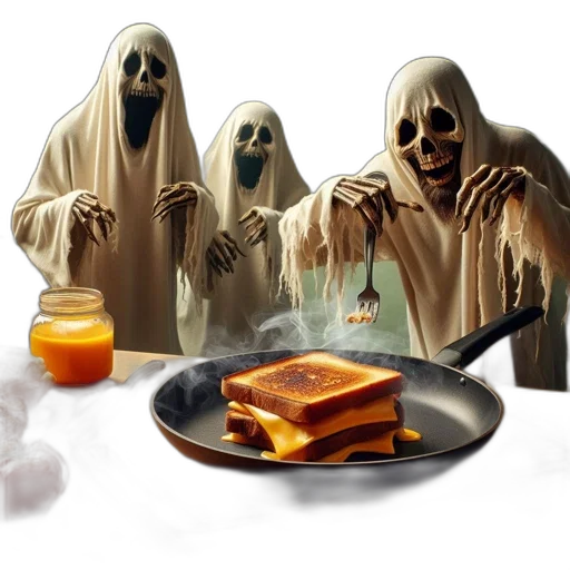 food, mask, concept art, 3d render, fog, three, ghostly, figures transparent PNG cut-out