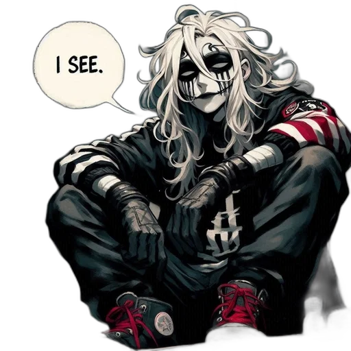 mask, face, creature, comic book art, concept art, character, white, hair transparent PNG cut-out