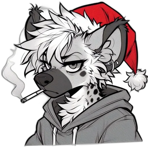 hat, cartoon, pixel art, cyberpunk, fantasy art, monochrome, anthropomorphic, dog-human transparent PNG cut-out