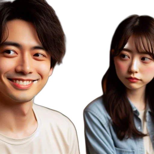 face, photorealistic, anime, concept art, cartoon, man, black, hair transparent PNG cut-out